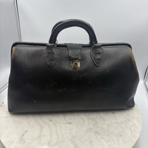 VINTAGE‎ SCHELL Doctor Handbag Black No Key Early 20th Century Antique